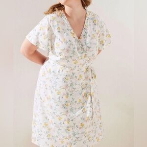 LOFT White Floral Midi Dress